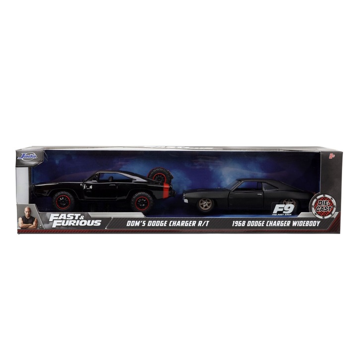 Set 2 masinute Fast And Furious - Dodge Charger R/T si Dodge Charger Widebody - 1/32 Jada