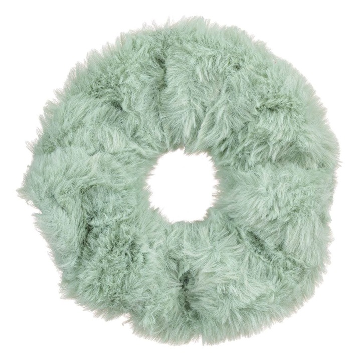 Elastic de par din blana verde menta pentru femei