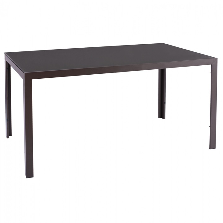 Маса Puzzle-home HM5767.02, Кафяв, Метал, 150X90X75cm