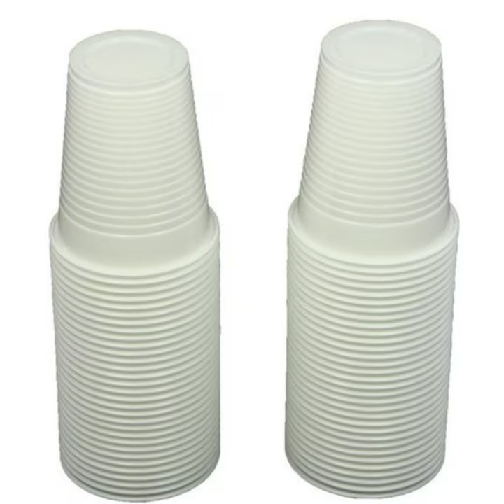Pahare unica folosinta, albe 200 ml, 100 buc, lotfi