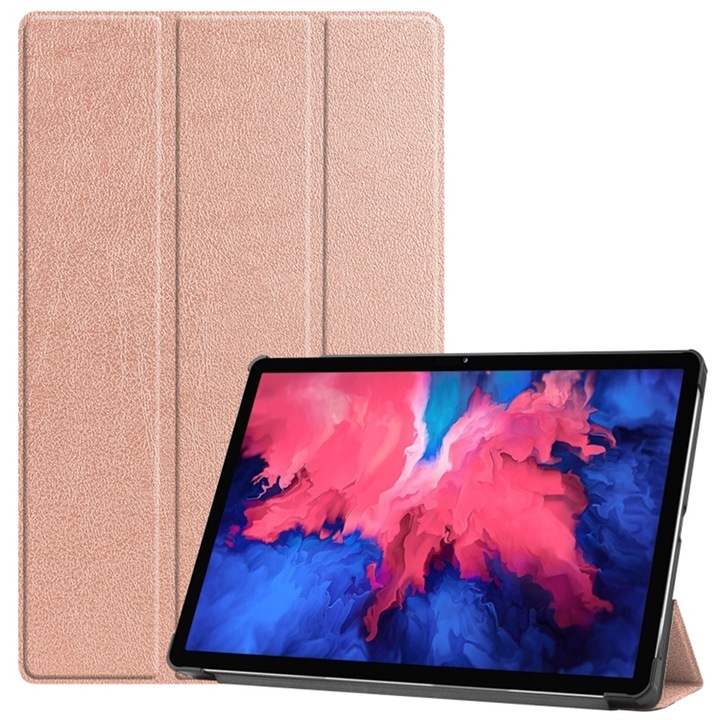 Husa pentru Lenovo Tab P11 (TB, J606L / TB, J606F) / Tab P11 Plus (TB, J616F / TB, J616X), Techsuit FoldPro, Rose Gold