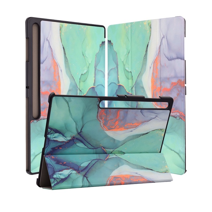 Капак за Samsung Galaxy Tab S8 Ultra/S9 Ultra, FoldPro, J64, Microfiber, Green Time