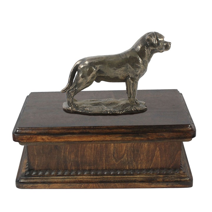 Urna pentru cenusa cainelui Yorkshire Terrier, Art-Dog, lemn masiv, capacitate 45kg, 21x29x11cm
