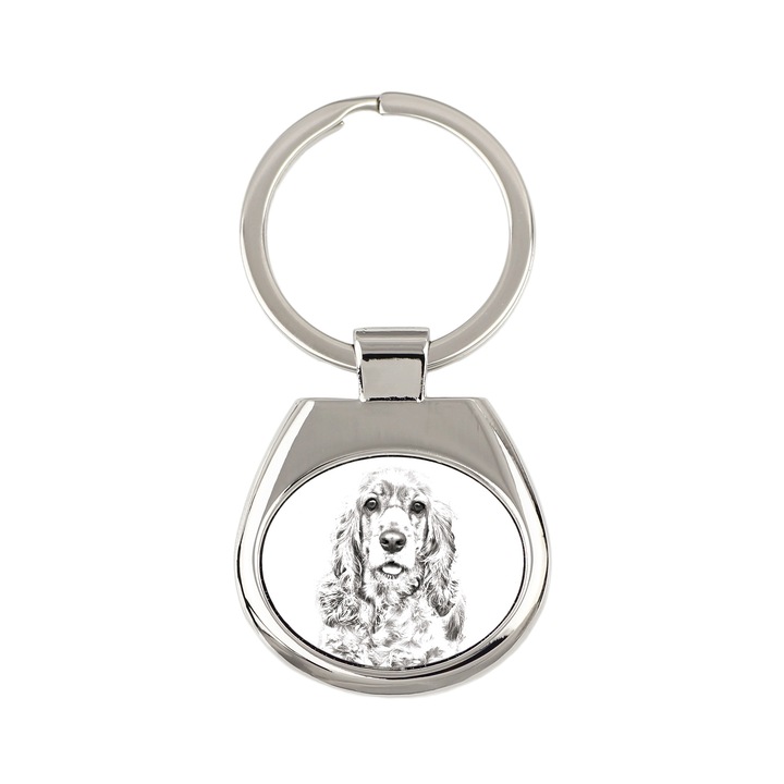 Breloc personalizabil Art-Dog, colectia Merry Cocker, cu grafica animale, metal, 3.4x3.7cm