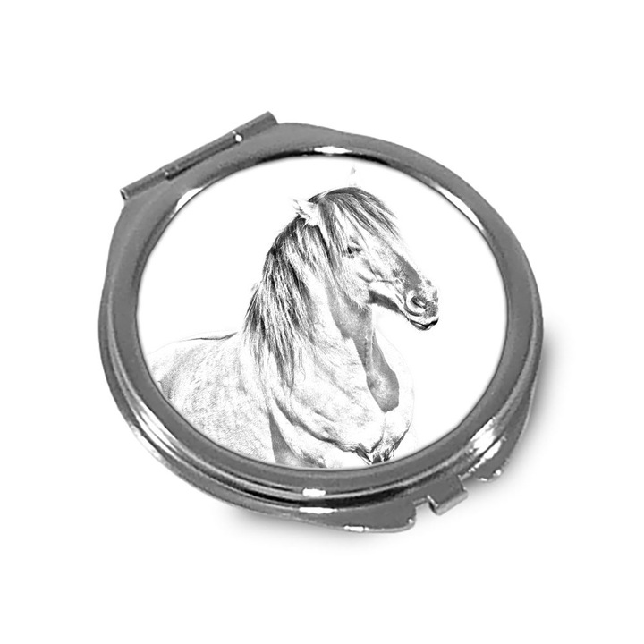 Oglinda cosmetica Art-Dog, Henson Horse, design cu cal, personalizabil, 6.6x6.1cm
