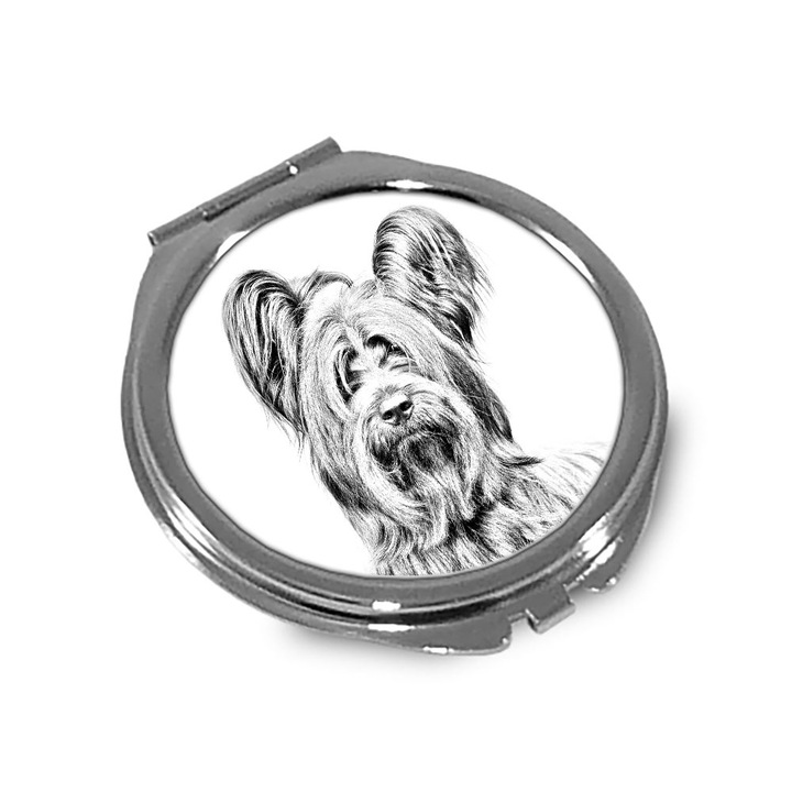 Oglinda de buzunar personalizata, Art-Dog, design elegant, 6.6x6.1cm