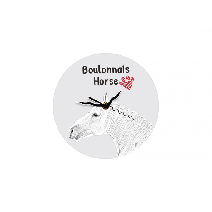 Ceas decorativ Art-Dog Boulonnais, personalizabil, MDF, 20cm