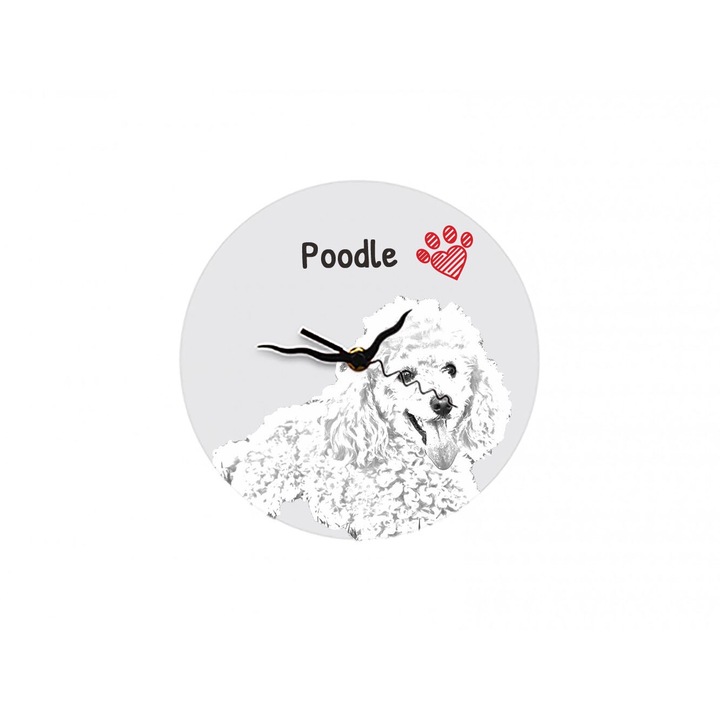 Ceas decorativ Art-Dog, Poodle, 20cm, personalizat, MDF