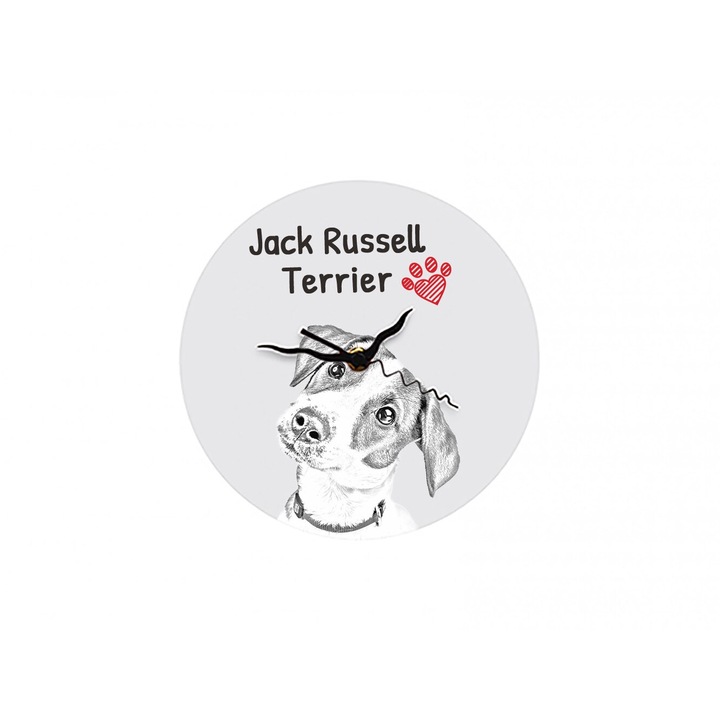 Ceas decorativ Art-Dog, Jack Russell Terrier, personalizat, 20cm, MDF