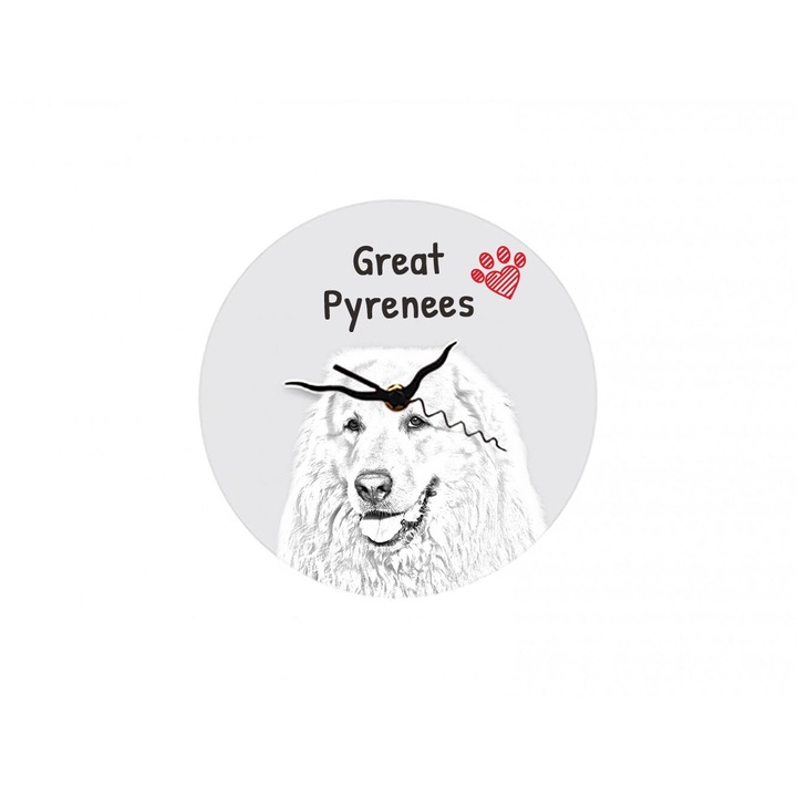 Ceas decorativ Art-Dog, cu caine, personalizat, 20cm, MDF
