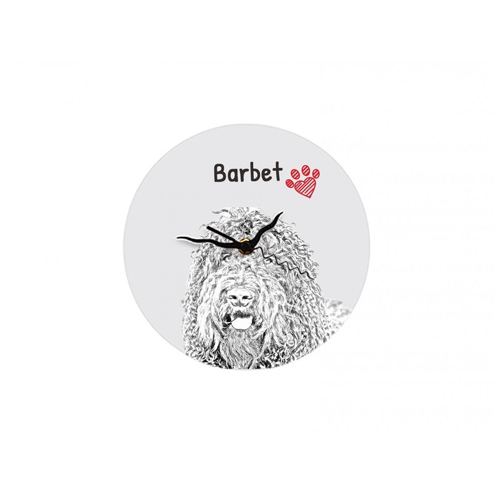 Ceas de perete Art-Dog personalizabil cu grafica animal, MDF, 20cm