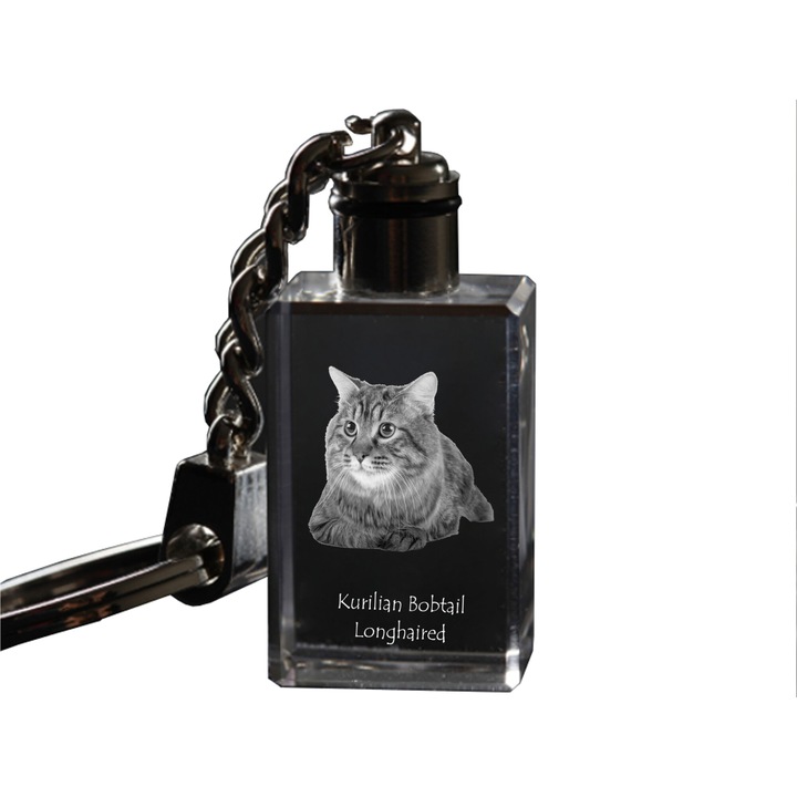 Kurilian bobtail hosszúszőrű hatoldalú kulcstartó macskával Art-Dog