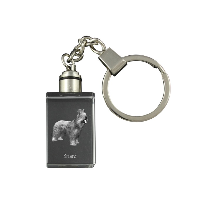 Breloc cu cristal Art-Dog, fotografie caine, iluminat, 20x30x15mm, set cadou