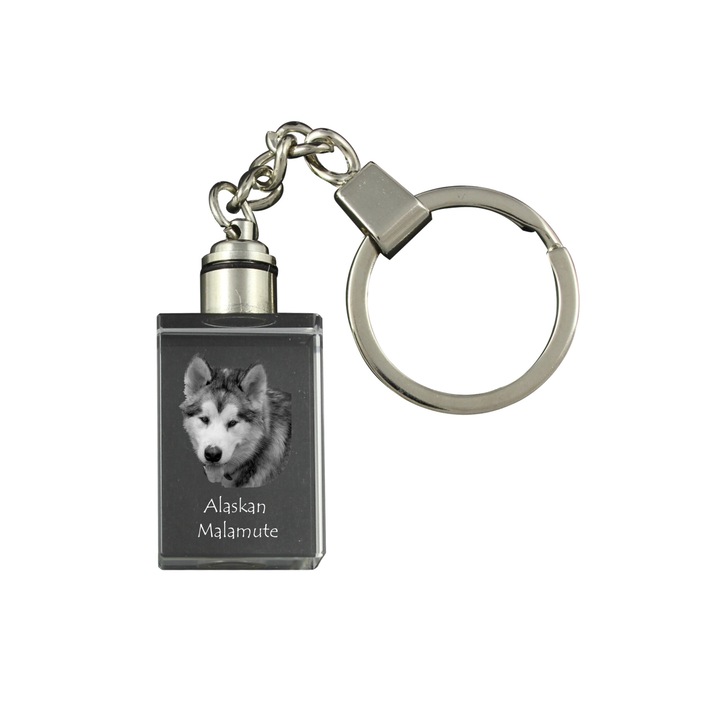 Kulcstartó kristályokkal, Art-Dog, 20x30x15 mm, Szürke