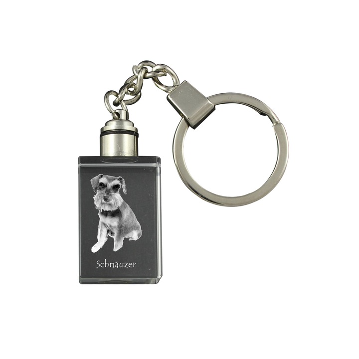 Breloc cu cristal Art-Dog, Schnauzer, iluminat, 20x30x15mm, pentru femei/fete