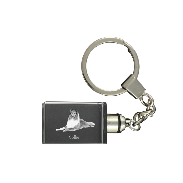 Breloc cu cristal, Art-Dog, Collie, iluminat, 20x30x15mm, pentru femei/fete