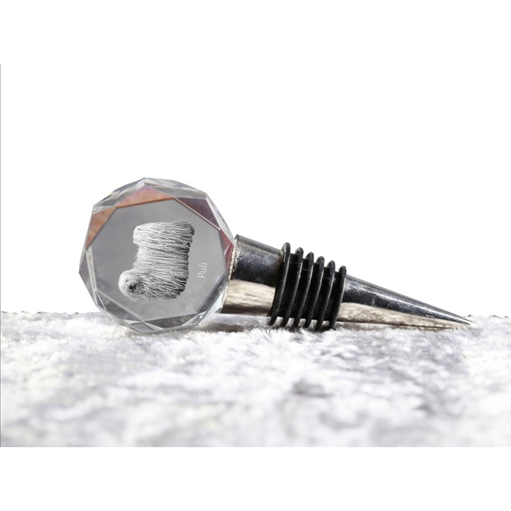 Dop de sticla pentru vin, Art-Dog, personalizat cu foto, 4x4x2cm, otel cu sigiliu silicon