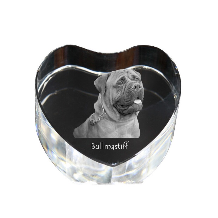 Cristal in forma de inima Art-Dog, personalizabil cu foto, 7.5x8x5cm