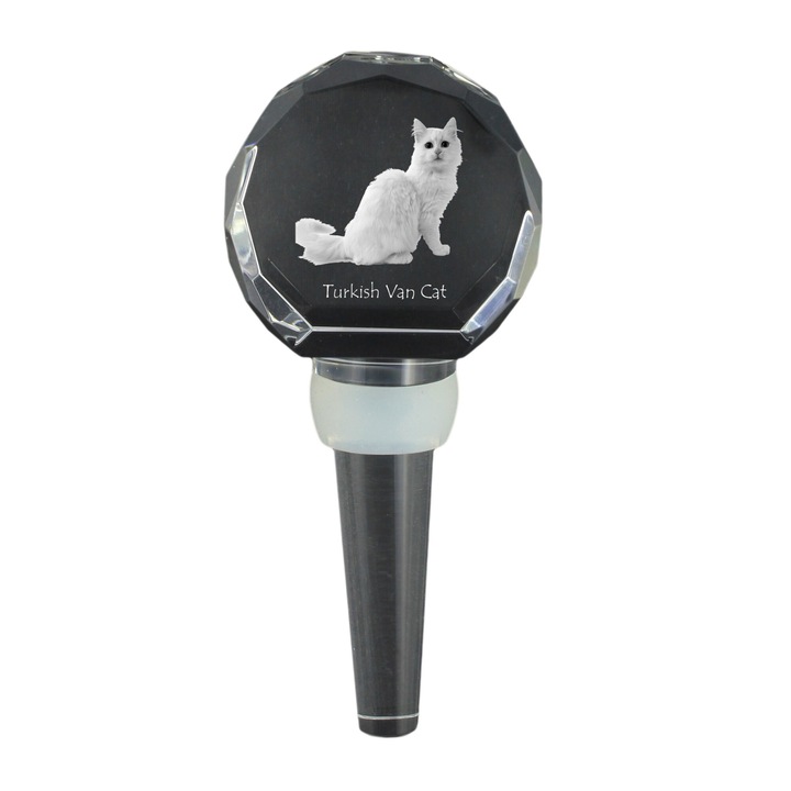 Dop de sticla, Art-Dog, Cristal, Cu model, Gri/Negru