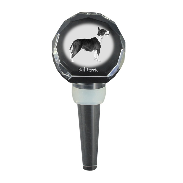 Dop de sticla, Art-Dog, Cristal, Cu model, Gri/Negru