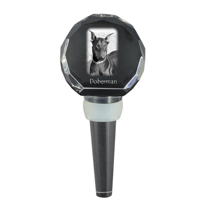 Dop de sticla pentru vin Art-Dog, cristal, 4x4x2.5cm, in cutie decorativa
