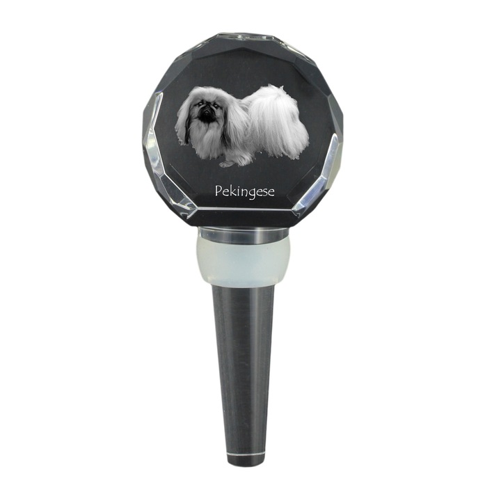 Dop de sticla, Art-Dog, Cristal, Cu model, Gri/Negru