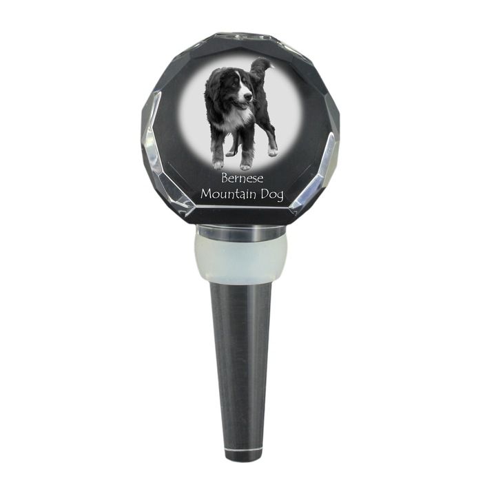 Dop de sticla, Art-Dog, Cristal, Cu model, Gri/Negru