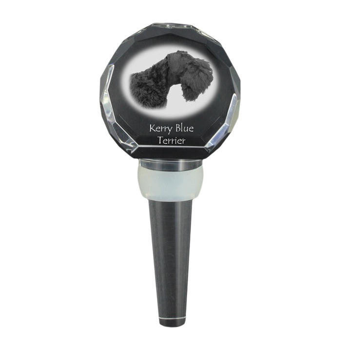 Dop de sticla, Art-Dog, Cristal, Cu model, Gri/Negru