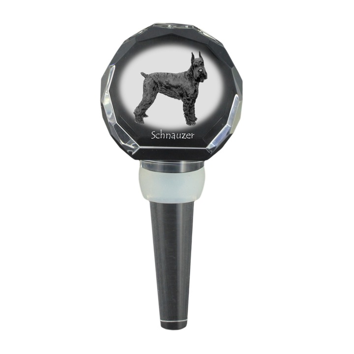 Dop de sticla, Art-Dog, Cristal, Cu model, Gri/Negru