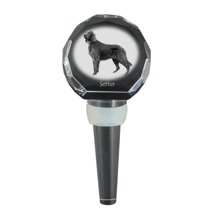 Dop cristal pentru sticla, Art-Dog, cu english setter, 10,3cm, 4x4x2,5cm