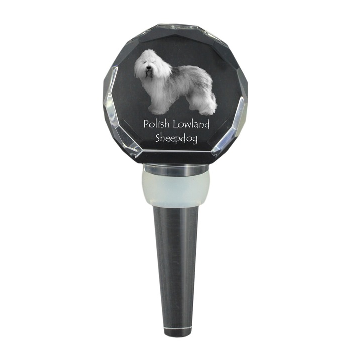 Dop de sticla, Art-Dog, Cristal, Cu model, Gri/Negru