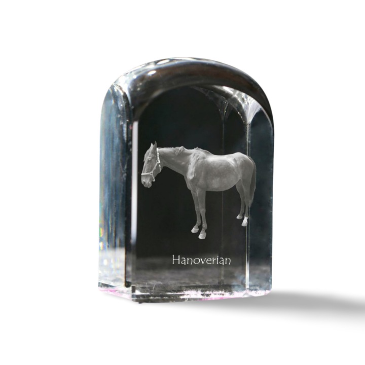 Kristály papírnehezék, Art-Dog, fényképpel személyre szabott, 10x6x6 cm