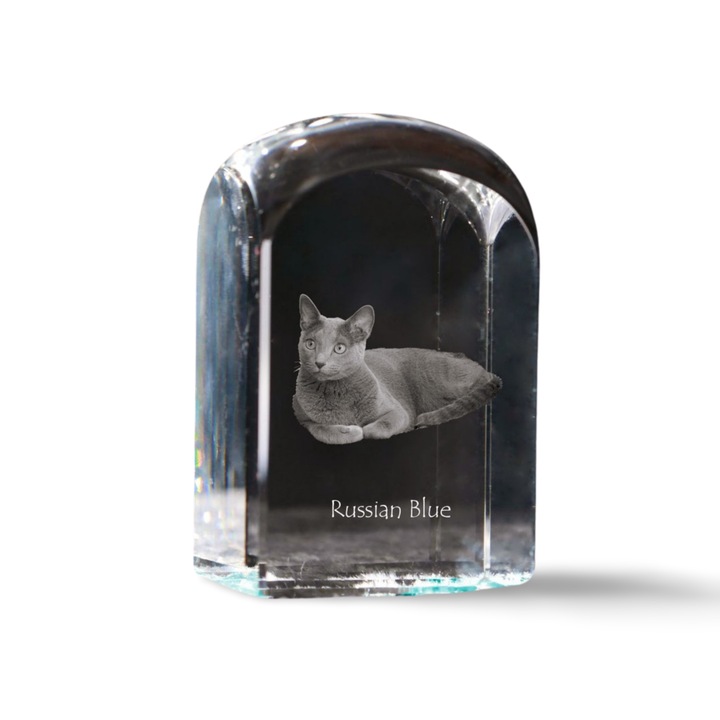 Kristály papírnehezék, Art-Dog, személyre szabott fényképpel, 10x6x6cm, átlátszó