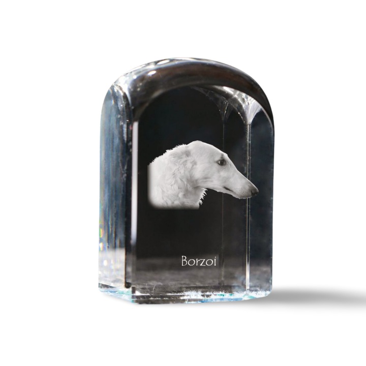 Kristály papírnehezék, Art-Dog, személyre szabott képpel, 10x6x6cm, átlátszó