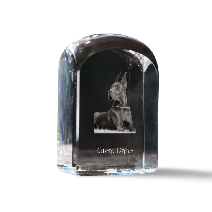 Kristály papírnehezék, Art-Dog, személyre szabott fényképpel, 10x6x6cm