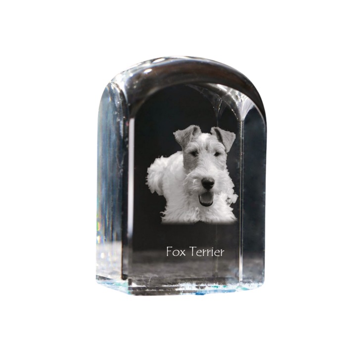 Kristály papírnehezék, Art-Dog, fényképpel személyre szabott, 10x6x6cm, átlátszó