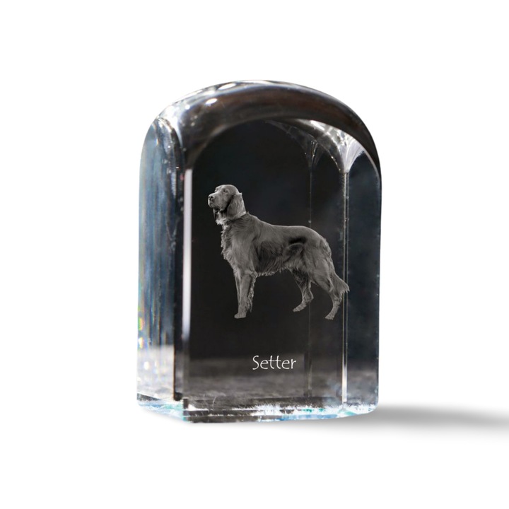 Kristály díszítő kiegészítő, Art-Dog, fényképpel személyre szabott, 10x6x6cm, átlátszó