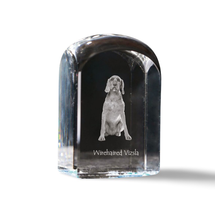 Kristály papírnehezék, Art-Dog, fényképpel személyre szabva, 10x6x6cm