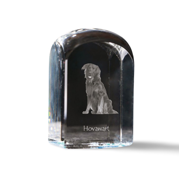 Kristály papírnehezék, Art-Dog, fényképpel személyre szabott, 10x6x6cm, átlátszó