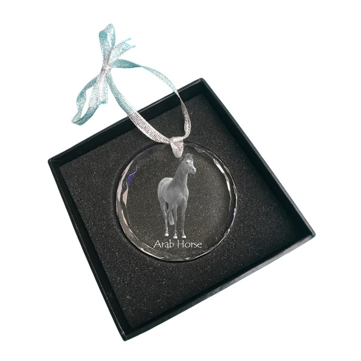 Glob de Craciun Arab Horse, Art-Dog, cristal, 7cm, transparent