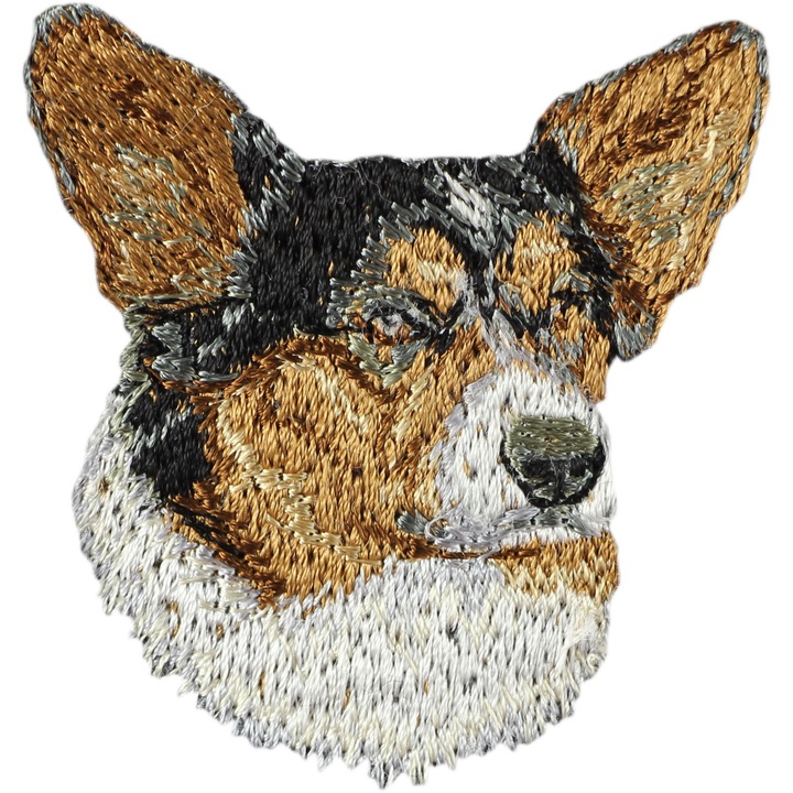 Ecuson brodat in forma de Cardigan Welsh Corgi, Art-Dog, poliester, pentru cusut