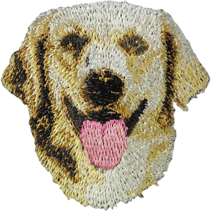 Ecuson brodat in forma de Golden Retriever, Art-Dog, poliester, pentru cusut