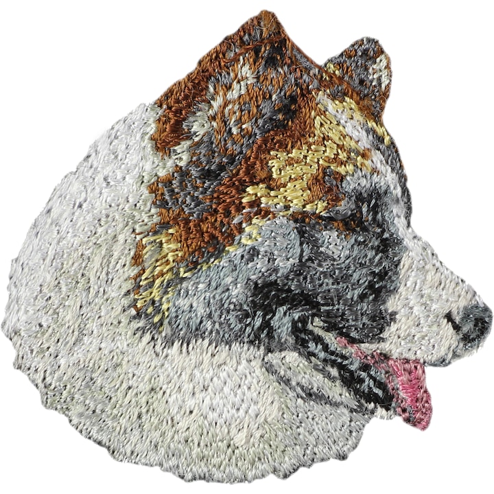Pachet brodat caine, Art-Dog, Sheepdog Islandez, decorare unica, multicolor, 10x10cm