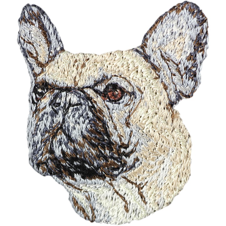 Pachet brodat, Art-Dog, Bulldog Francez, decorare unica, 10x10cm