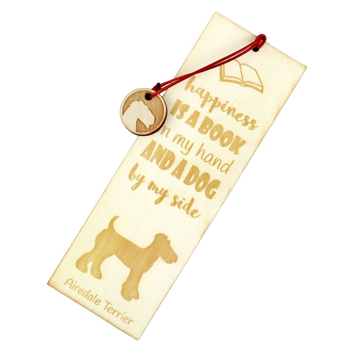 Semn de carte personalizabil cu silueta caine, Art-Dog, 5x15cm, lemn de mesteacan