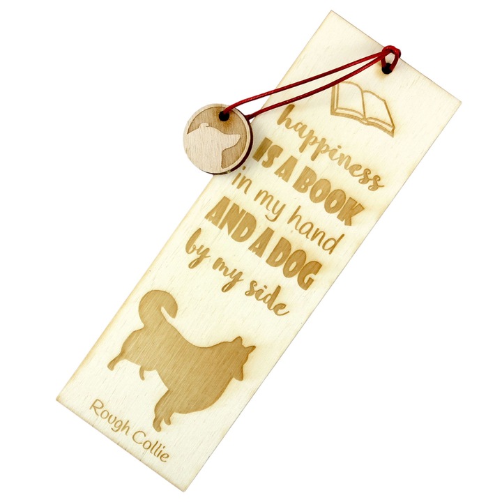 Semn de carte Art-Dog, design caine, Rough Collie, lemn, 5x15 cm