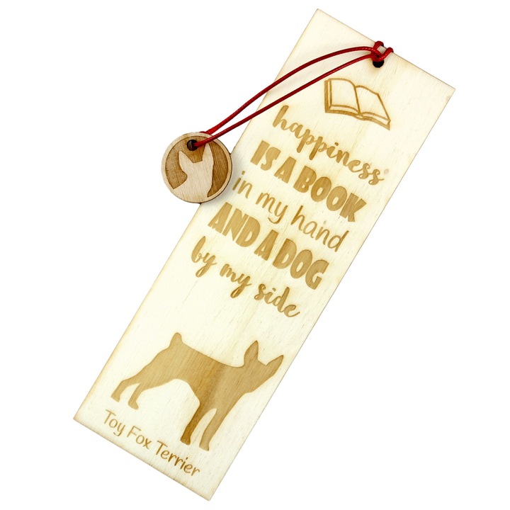 Semn de carte Art-Dog, design caine, Toy Fox Terrier, lemn, 5x15 cm