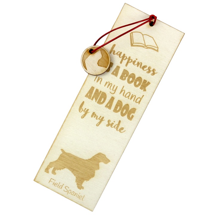 Semn de carte Art-Dog, design caine, Field Spaniel, lemn, 5x15 cm