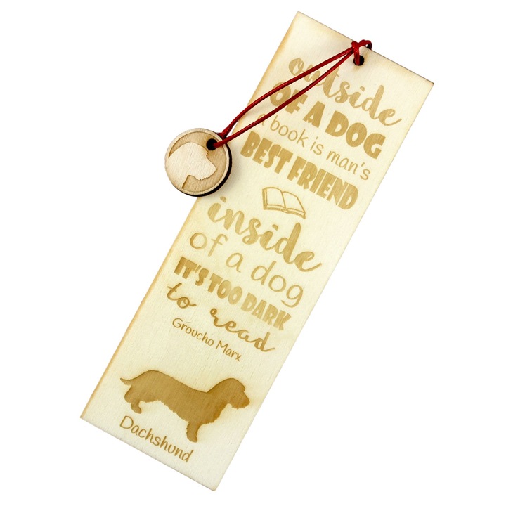 Semn de carte Art-Dog, design caine, Dachshund, lemn, 5x15 cm