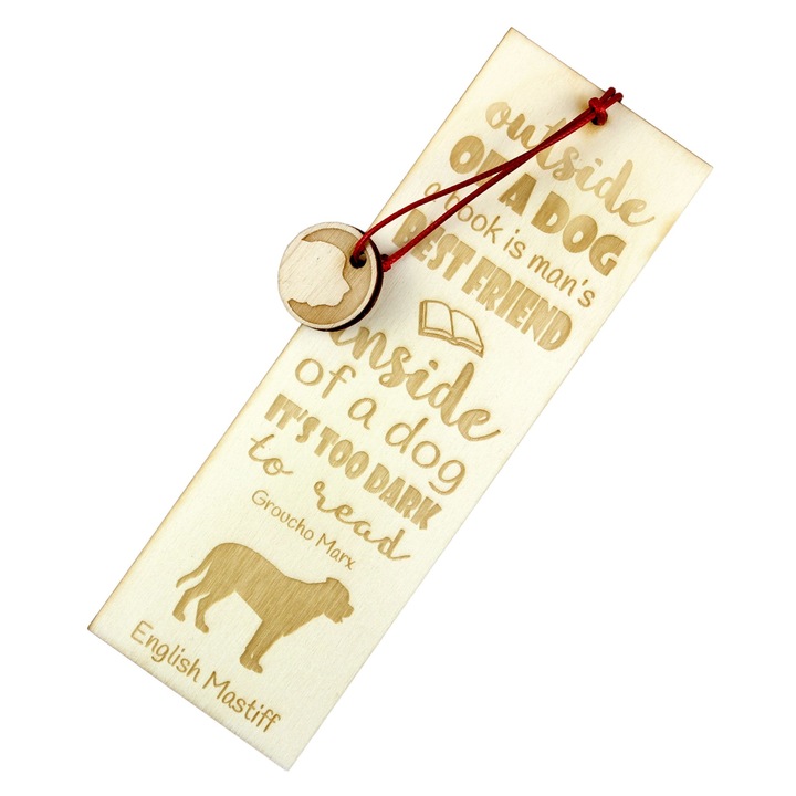 Semn de carte Art-Dog, design caine, English Mastiff, lemn, 5x15 cm